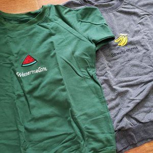 2 long sleeve fruit shirts